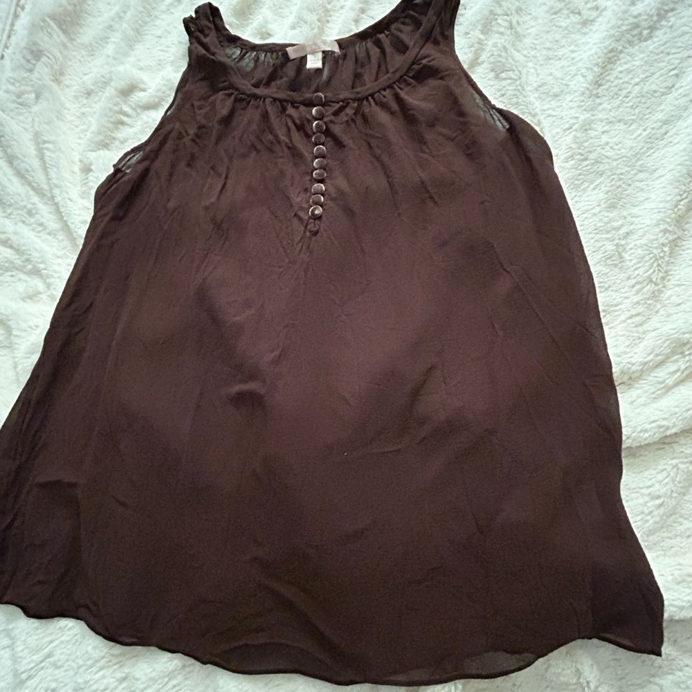 Rebecca Taylor Chocolate Brown Sleeveless Top